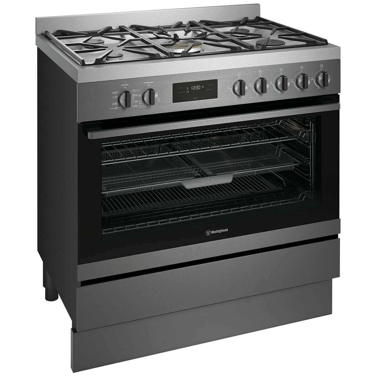 westinghouse 90cm freestanding dual fuel oven with airfry wfe916dsd